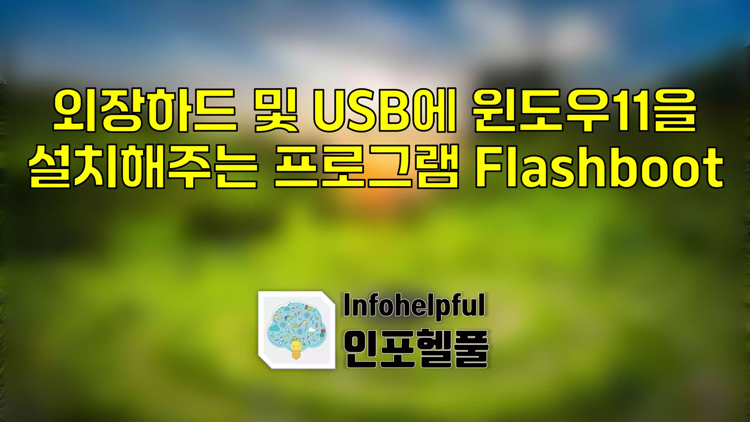 외장하드 및 USB에 윈도우11을 설치해주는 프로그램 Flashboot